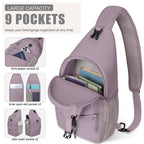 Crossbody Bags for Women Men Trendy Sling Bag Backpack Chest Bag (Large / Light Purple)