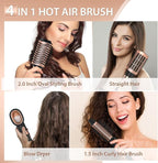 Hair Dryer Brush Blow Dryer Brush in One Hot Air Brush for Drying and Straightening, Volumizer Multi-Styler Smooth Curls for All Hair Types, Frizz-Free Blowout Brush for Salon Quality