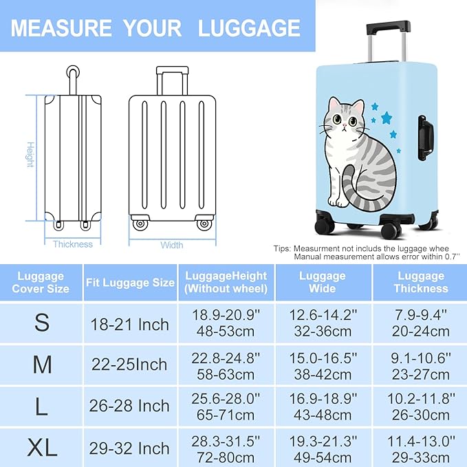 Luggage Cover Washable Suitcase Protector Anti-scratch Suitcase cover Fits - Image 6
