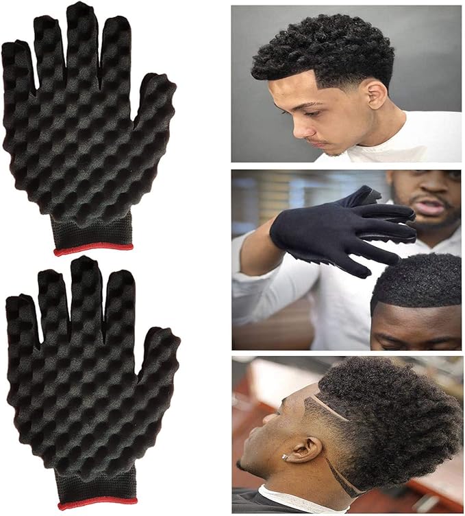 Magic Curly Sponge Gloves, Xafissy Hair Curl Sponge Gloves Hair Styling Tool Twist Brush Glove for Curly Hair Styling Care