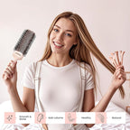 AIMIKE Round Brush for Blow out, Rose Luxe Extra-Long Round Hair Brush Ionic & Nano Thermal Ceramic Tech, for Blow Drying & Styling Volumizing Thick Long Hair, with 4 Clips (Barrel 2.1", Bristle 3")
