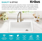 KRAUS Forteza 33-inch Granite Drop In/Undermount Single Bowl White Kitchen Sink - Image 4