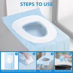 55 Pack Toilet Seat Covers Disposable 16x24 Inch XL Portable Toilet Liners - Image 6