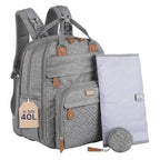 BabbleRoo Extra Large Diaper Bag Backpack, Expandable Baby Bag by BabbleRoo