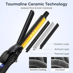 1.25 Inch Curling Iron, 5 Temperature Settings, Professional Spring Hair Iron for All Hair Types, Max 430℉ with Heat Resistant Mat (1 1/4 Inch Black)