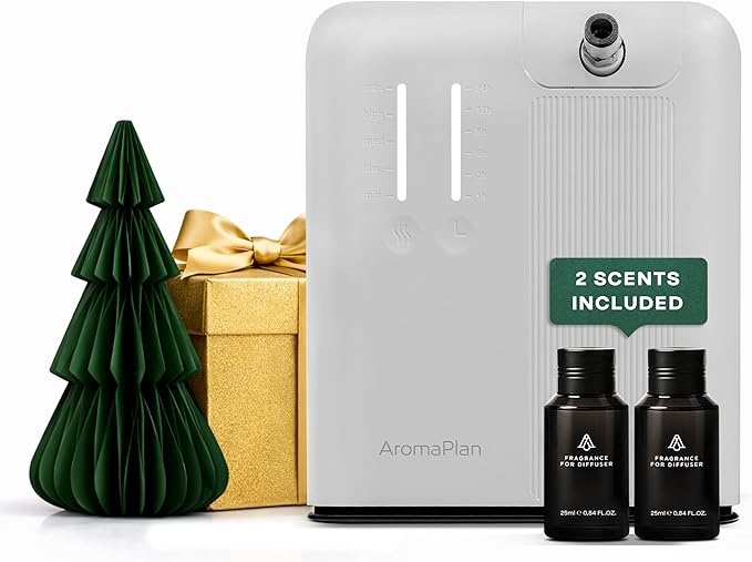 AromaPlan 5 Star Collection Cold Air Scent Diffuser, Whole House (2 Scents Included)- Waterless Smart Aroma, Scent &Time Adjust., App Control, HVAC | Home, Commercial, Hotel | Large Room, 2,000 sq.ft