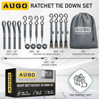 AUGO Ratchet Straps Heavy Duty 4 Pack -15 FT - 2200 LB Break Strength – - Cargo - Image 5