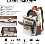 30L Business Laptop Backpack for Women Men, Travel Work Backpack Purse Faux - Image 5