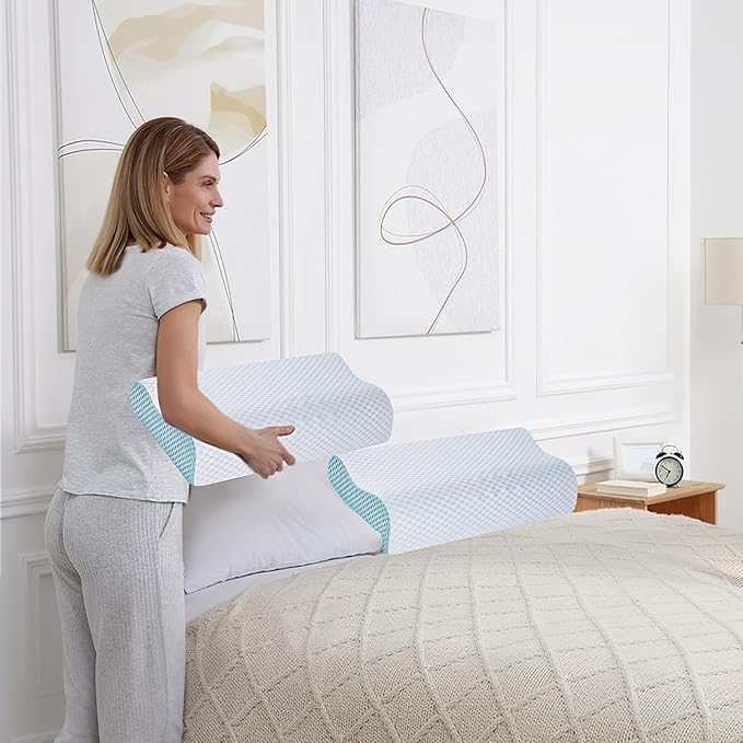 Memory Foam Pillows 2 Pack Neck Pillow - Image 8