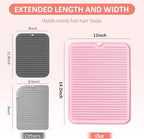 Quccefods Large Heat Resistant Silicone Mat for Hair Styling Tools - Curling Irons, Flat Irons, and Hair Straighteners