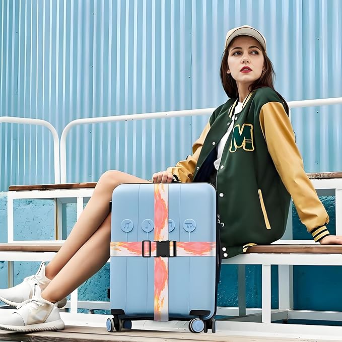Pink Clouds Luggage Straps for Suitcases, Adjustable Luggage Travel Belts to - Image 7