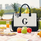 TOPDesign Personalized Initial Canvas Tote Bag, - Image 6