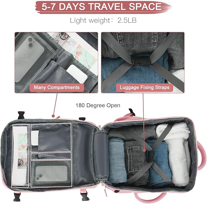 Hanples Carry on Travel Backpack - Image 6