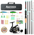 Fishing Pole Combo Set – Spinning & Baitcasting Travel Lure Rod Kit, Medium by Aquorix