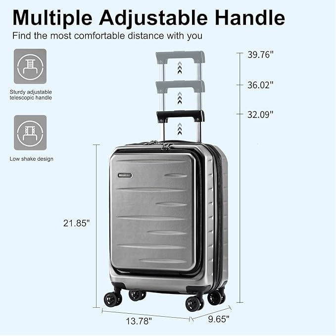 Expandable Carry On Luggage Airline Approved, 20 Inch Lightweight ABS+PC Hard - Image 9