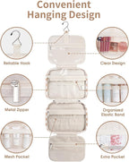 Narwey Hanging Toiletry Bag for Women Travel Makeup Bag Organizer Toiletries - Image 3