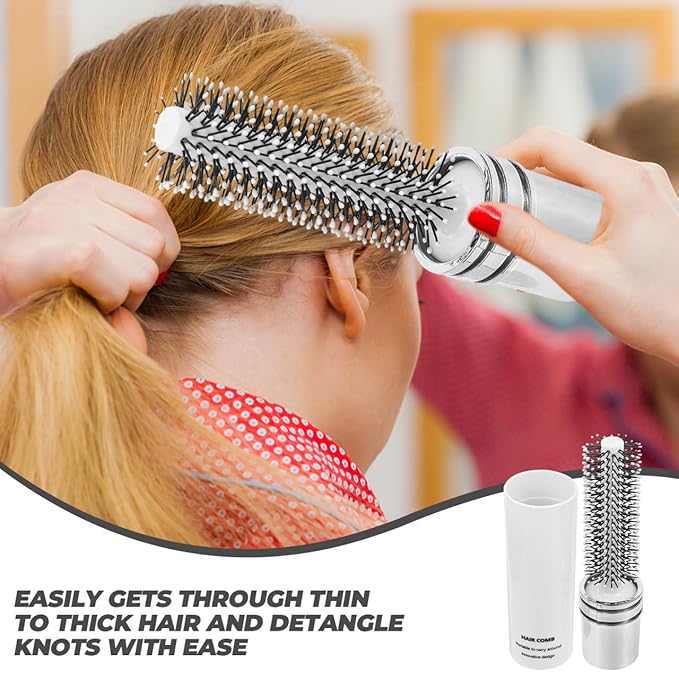 Luxshiny Portable Curly Hair Comb - Retractable Hair Brush for Travel & Hairdressing Mini Brush for Women Stylish Design Perfect for Straightening & Curling