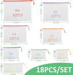 18 Pack 8 Size Mesh Zipper Pouch Bags, Waterproof Zipper Bags - Image 2