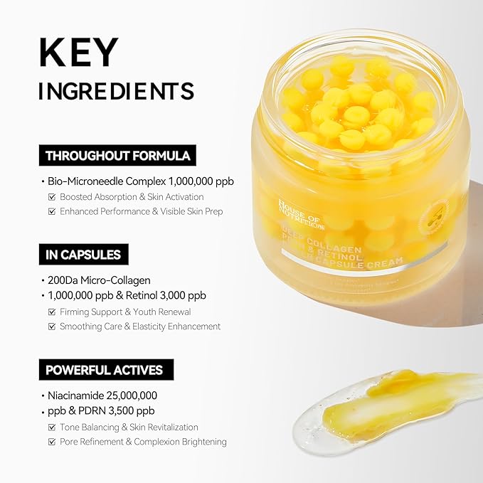 Deep Collagen Capsule Cream with PDRN & Retinol – Microneedling Anti-Aging Face Moisturizer for Firmness, Wrinkle Care & Elasticity Support,2.37 fl.oz