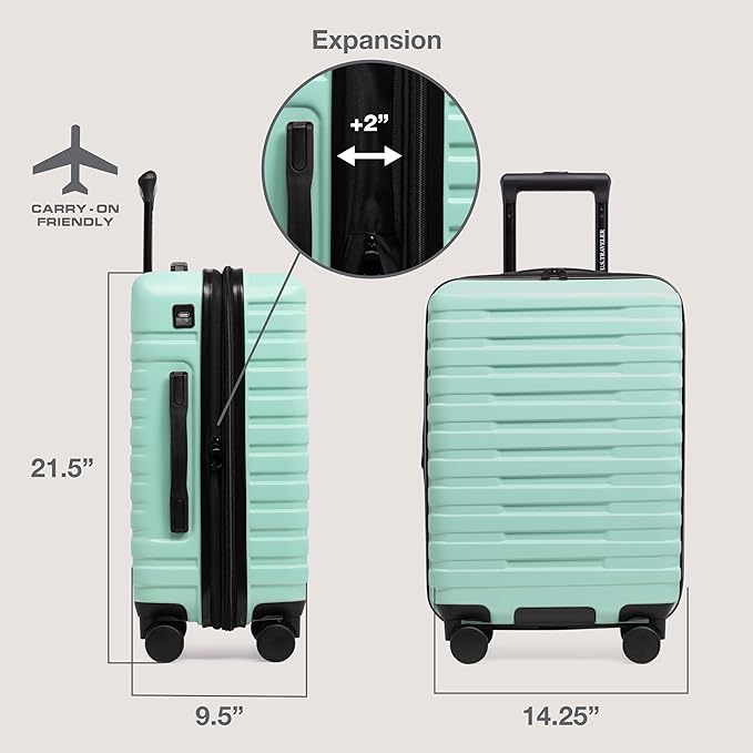U.S. Traveler Boren Polycarbonate Hardside Rugged Travel Suitcase Luggage - Image 7
