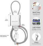 Adjustable Cable Locks with 3 Keys | 3.28ft L x 1/6in D Aluminum Steel Cable - Image 2