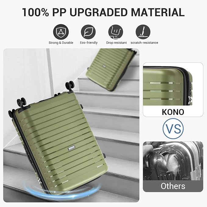 Kono 20 Inch Expandable Carry On Luggage - Image 3