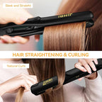 JINRI Titanium Plate Hair Straightener, 200℃ High Heat, 0.8" Mini Size, Dual Voltage for Global Travel, Suitable for All Hair Types & Styles