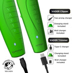 Supreme Trimmer 2-in-1 Vader Clipper & Trimmer Kit | Cordless Beard Trimmer & Mens Clippers Set for Barbers or Home | with DLC Coated Blades | Acid