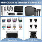 Professional Hair Clippers & Hair Trimmer & Foil Shaver Kit for Men, Beard Trimmer Clippers and Trimmers Set, Cordless Mens Hair Clippers for Hair Cutting, Grooming, Face, Family, Barber