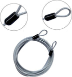 30FT 3mm Outdoor Travel Long Security Cable Lock, Braided Steel Coated Safety - Image 2