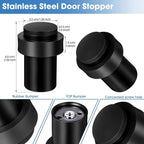Chumia 6 Pcs Door Stopper Mounted Floor Stops Stainless Steel Cylindrical - Image 2
