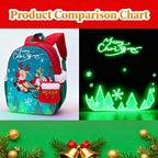 SUN EIGHT Kids Christmas Backpack – Glow in the Dark Santa & Reindeer Design - Image 2