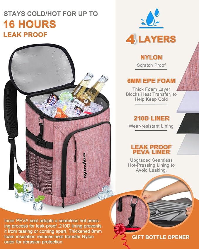 Capolo 36/45 Cans Cooler Backpack Insulated Waterproof - Image 3