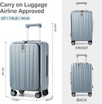 Hanke 20 Inch Carry On Luggage Hard Shell Suitcases - Image 3