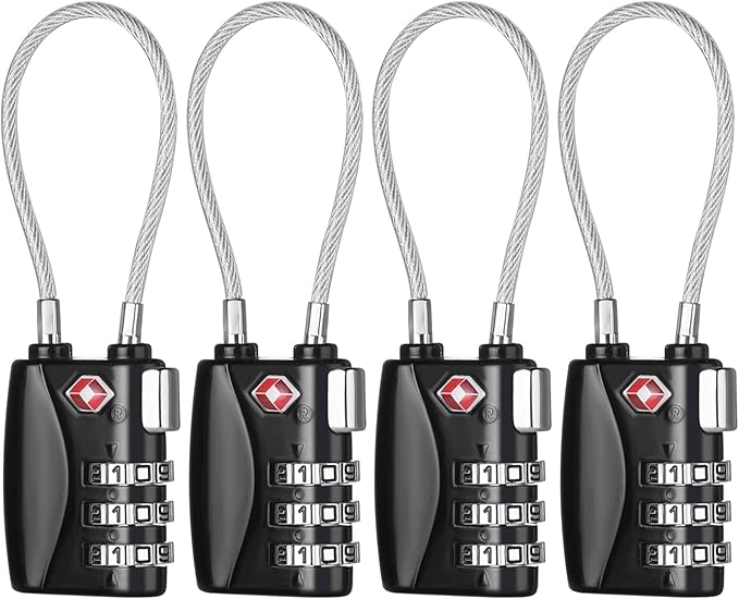 ZHEGE TSA Luggage Locks 4 Pack Travel Padlocks by ZHEGE