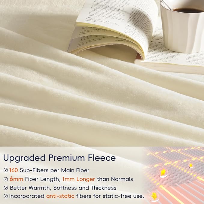 PHF Ultra Soft Fleece Blanket King Size, No Shed No Pilling Luxury Plush Cozy - Image 4