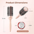 AIMIKE Round Brush for Blow Out, Rose Luxe Medium Round Hair Brush w/Nano Thermal Ceramic Tech, for Blow Drying & Styling Volumizing Shoulder Length Hair, with 4 Clips (Barrel 1.7", Bristle 2.5")
