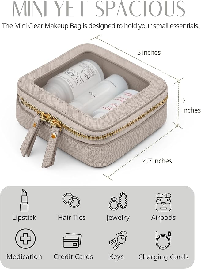 Popvibe Clear Makeup Bag Travel Cosmetic Case Transparent Toiletry Bag - Image 4