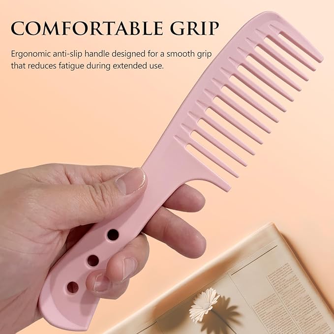 Set of 2 Professional Styling Combs – Versatile Pink and Classic Black Hairdresser's Tools for Precision Styling & Sectioning