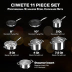 Stainless Steel Nonstick Pots and Pans Set - Image 4