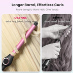 3/4 Inch Curling Wand for Long Hair, Extra Long Barrel Ceramic Wand Curling Iron, 7 Adjustable Heats, 110-240V Dual Voltage Hair Wand Curler, 60 Minutes Auto Shut Off