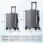 YYW Aluminum Carry-On Luggage Airline Approved Lightweight Suitcase - Image 3