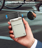 Slim Wallet for Men and Women, Pop Up Credit Card Wallet Metal Minimalist Cards - Image 2
