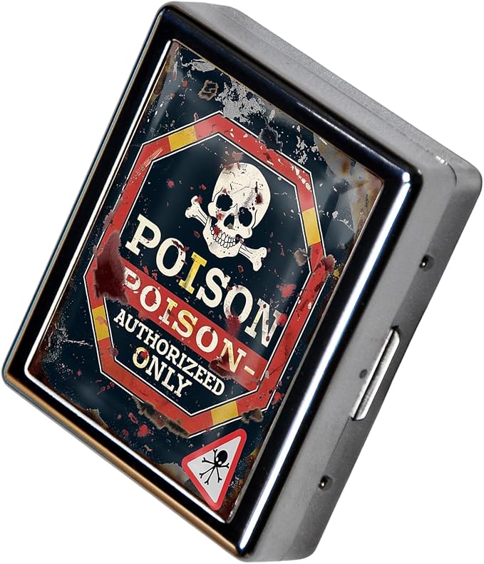 8‑Compartment Metal Pill Box Organizer – Portable Medicine Case 3″×2.6″ | - Image 3