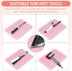 Quccefods Large Heat Resistant Silicone Mat for Hair Styling Tools - Curling Irons, Flat Irons, and Hair Straighteners