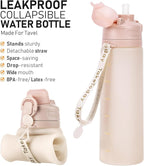 TakeToday Collapsible Water Bottles 20oz, Leak Proof, Foldable Silicone Travel - Image 4