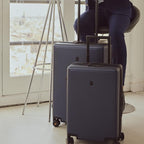LEVEL8 Elegance Checked Luggage, 24 Inch Hardside Suitcase, Lightweight Matte - Image 2