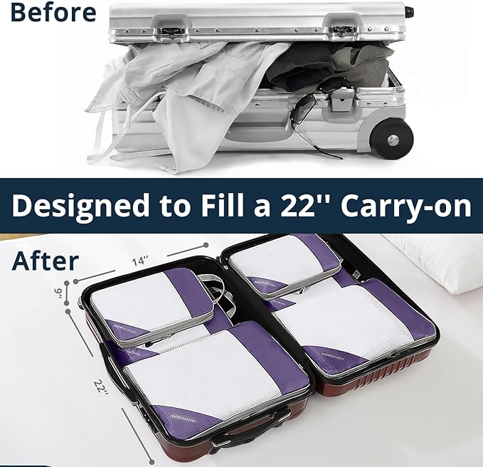 Compression Packing Cubes 3 Set, Compressible Space-Saving Packing Cubes - Image 6