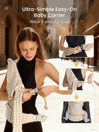 GROWNSY Baby Carrier Newborn to Toddler, Ergonomic Baby Toddler Carrier Wraps - Image 7