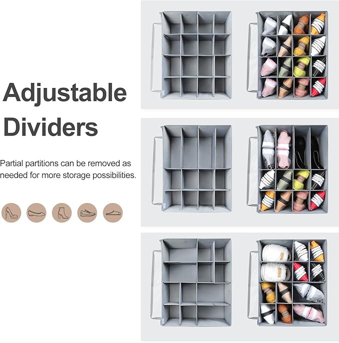 Shoe Organizer for Closet, Foldable Shoe Box - Image 2